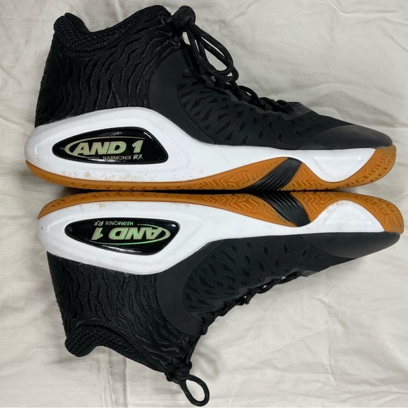 🧡EUC🧡AND 1 Attack Mid Basketball Shoes Black Junebug Gum Size 13 D3009MBZT - Picture 2 of 16